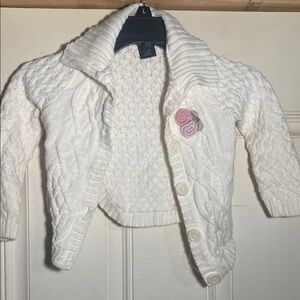 White Cable Knit Kids Jacket